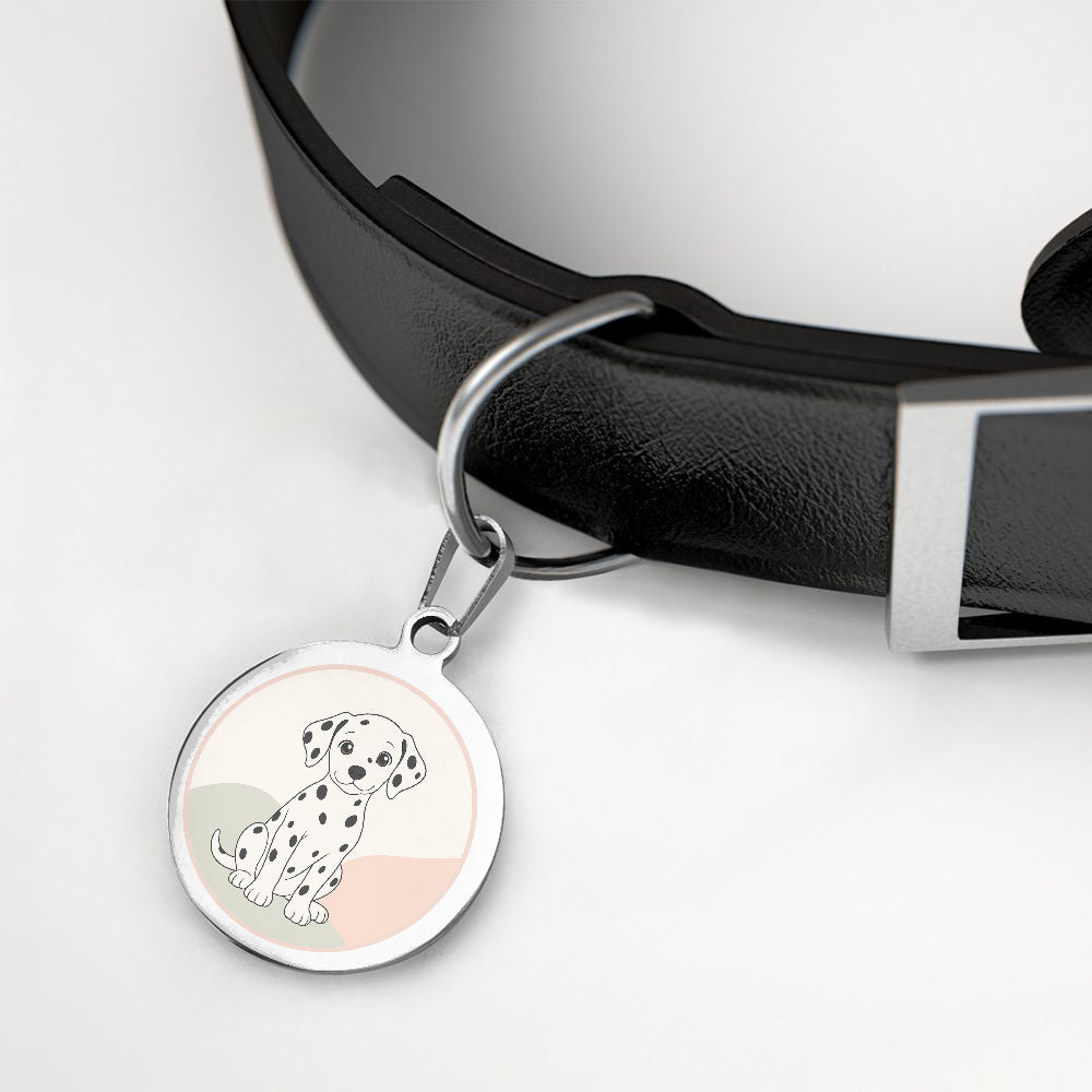 Dalmatian Minimal Blush Portrait personalized dog ID tag product detail