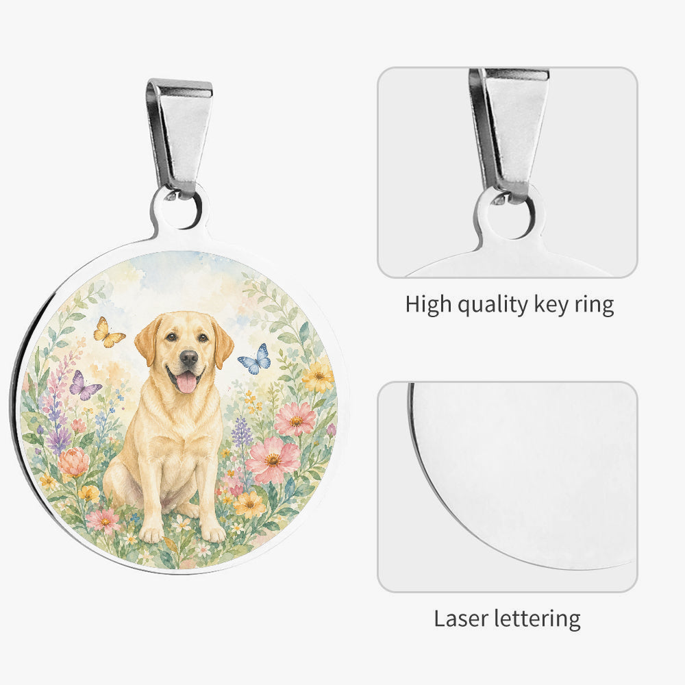 Labrador Retriever Wildflower Meadow personalized dog ID tag product detail