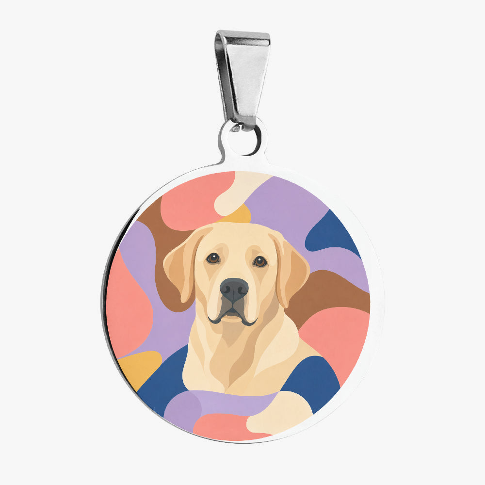 Labrador Retriever Groovy Pastel Portrait Personalized Dog ID Tag
