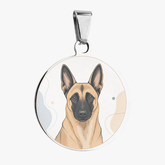 Belgian Malinois Minimalist Abstract Portrait Personalized Dog ID Tag