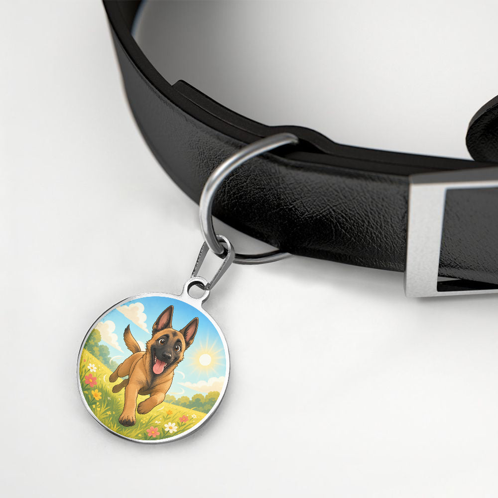 Belgian Malinois Sunny Meadow Adventure personalized dog ID tag product detail