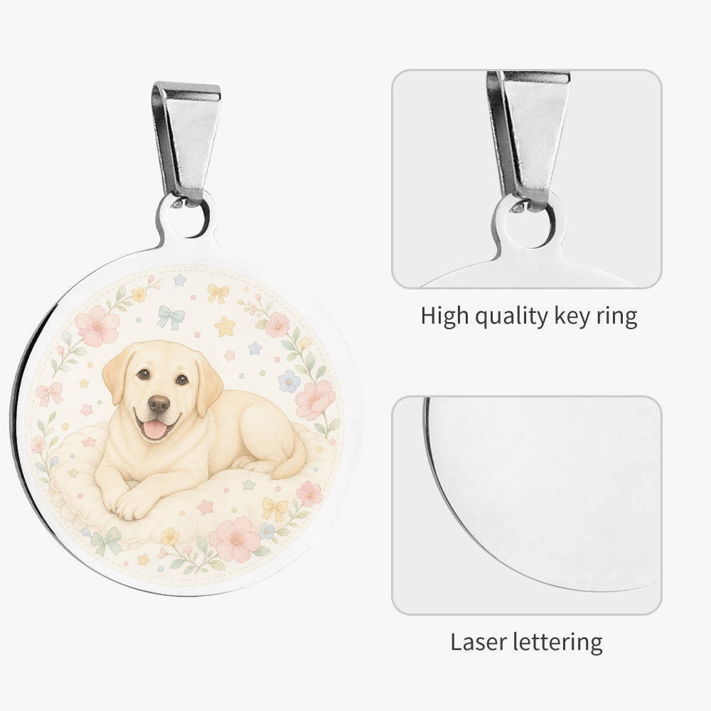 Labrador Retriever Pastel Floral Puppy personalized dog ID tag product detail
