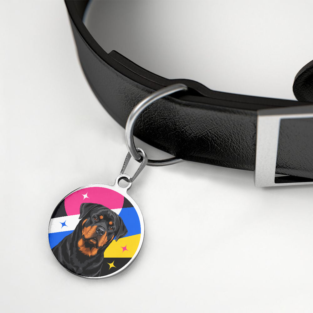 Rottweiler Bold Geometric Portrait personalized dog ID tag product detail
