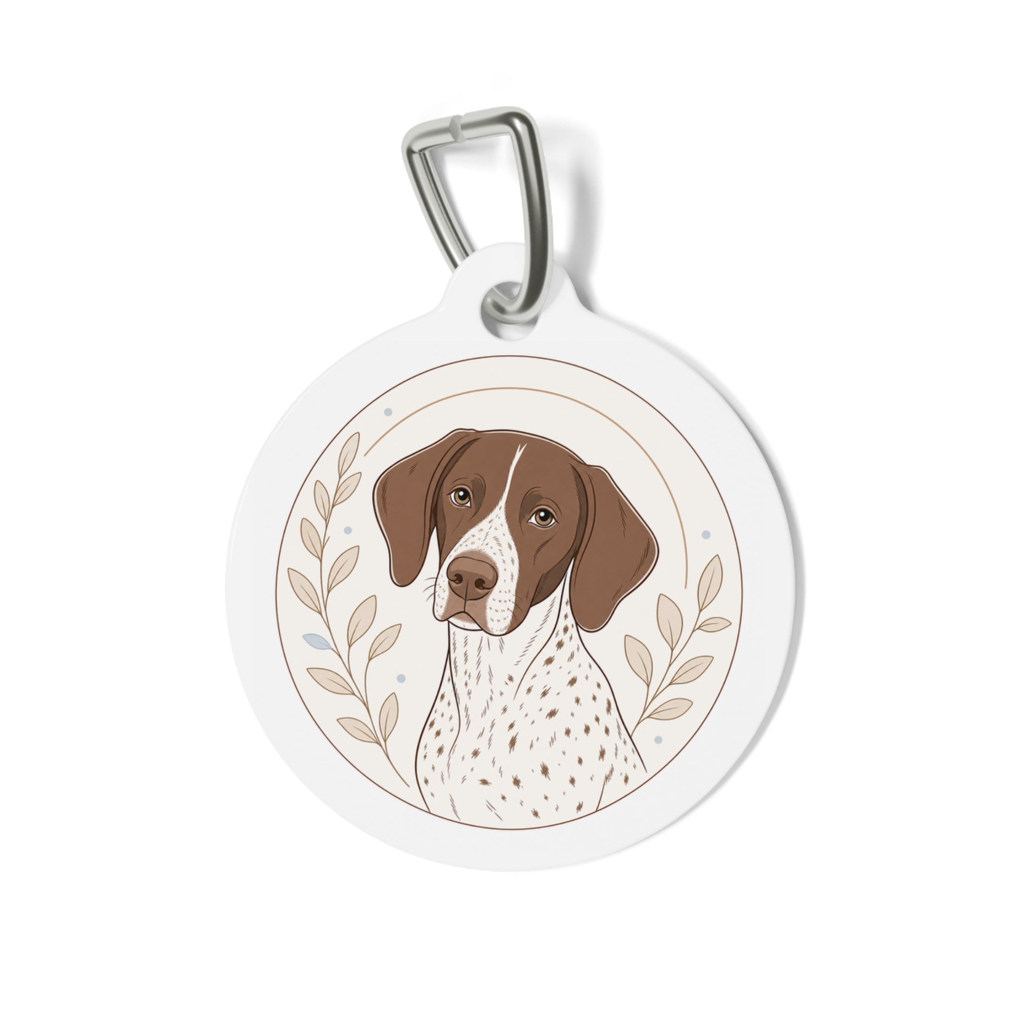 German Shorthaired Pointer Minimal Botanical Personalized Dog ID Tag