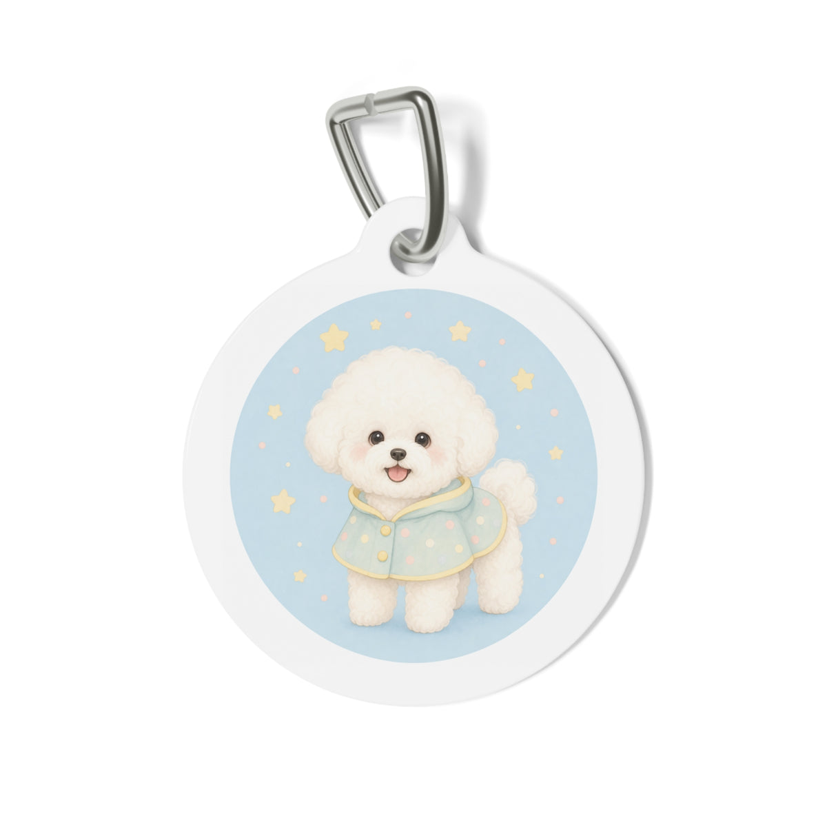 Bichon Frise Bright Cute Portrait Personalized Dog ID Tag