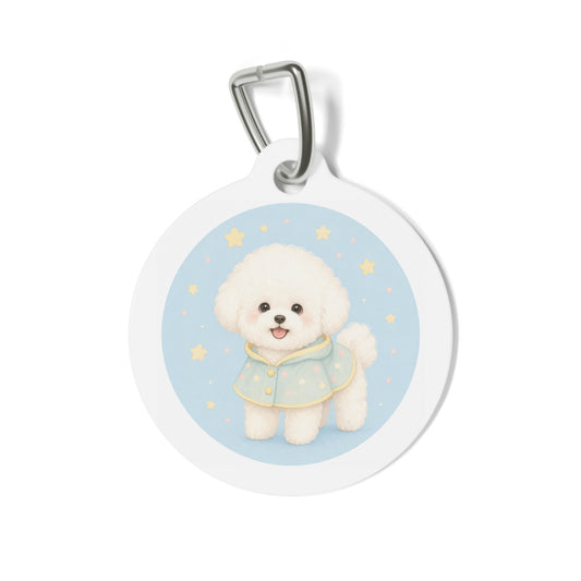 Bichon Frise Bright Cute Portrait Personalized Dog ID Tag