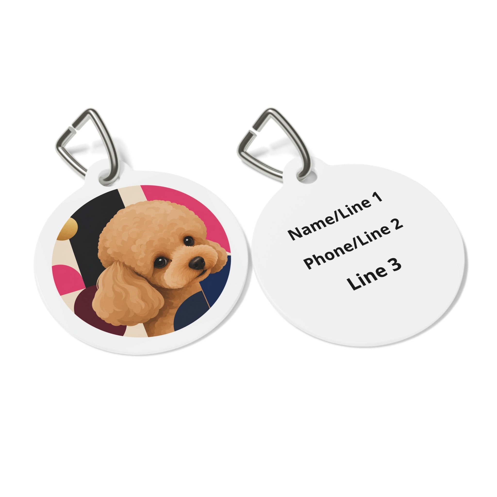 Toy Poodle Warm Mod Close-Up Apricot Personalized Dog ID Tag