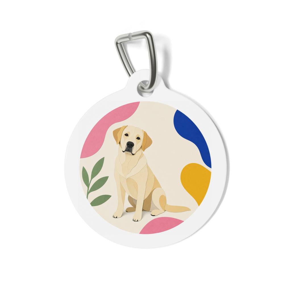 Etiqueta de identificación de perro personalizada de Labrador Retriever Soft Shapes Puppy