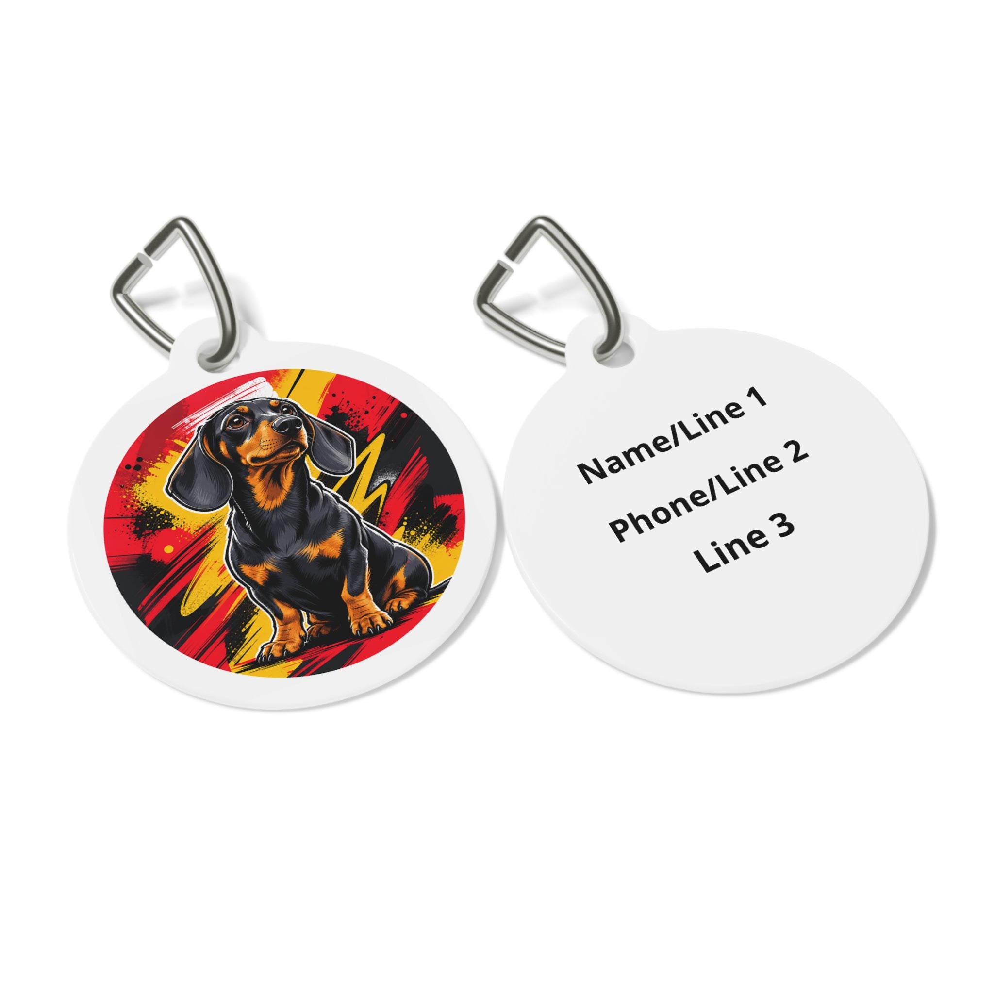 Dachshund Joyful Cute Portrait Personalized Dog ID Tag