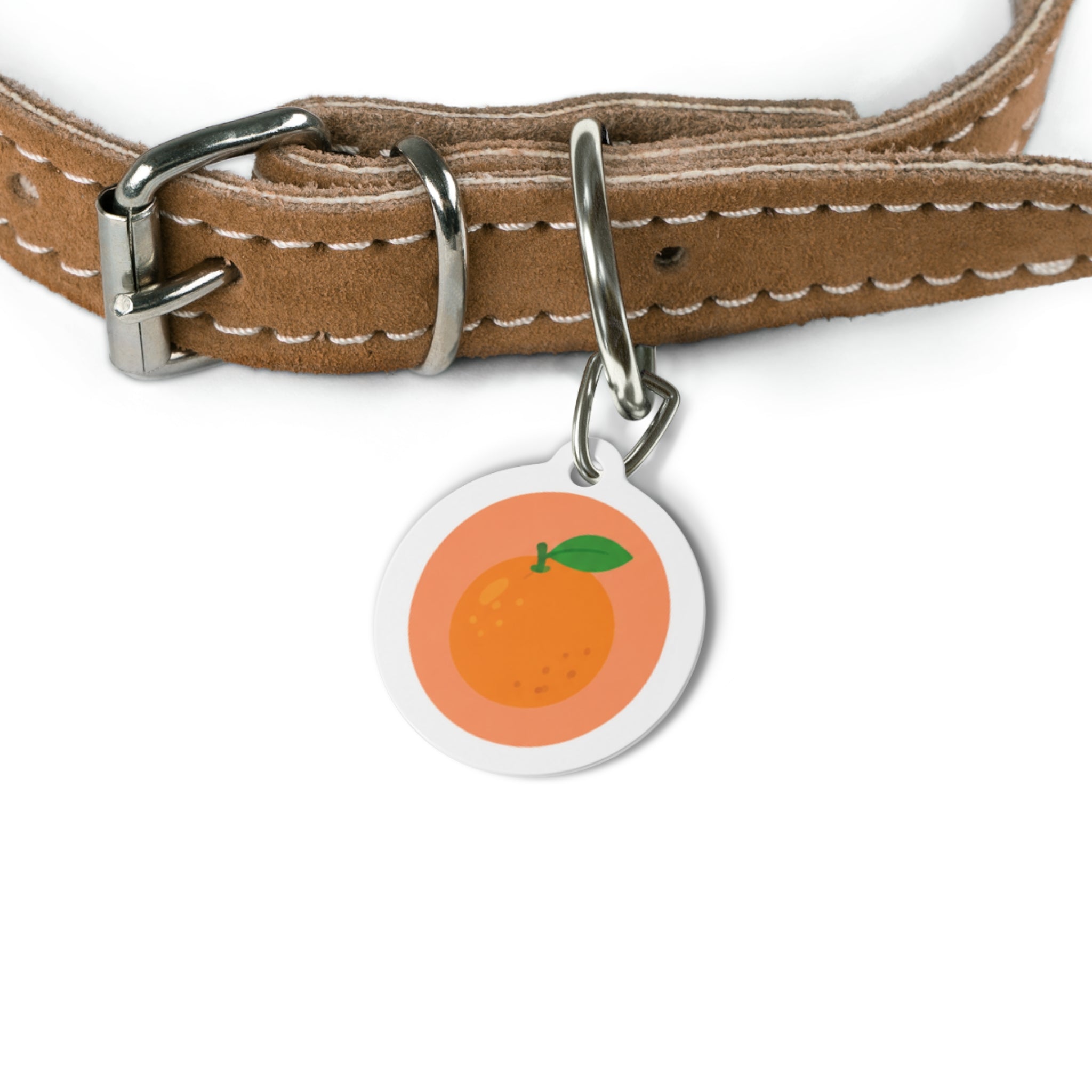 Citrus Orange Cheerful Fruit Pattern Personalized Dog ID Tag