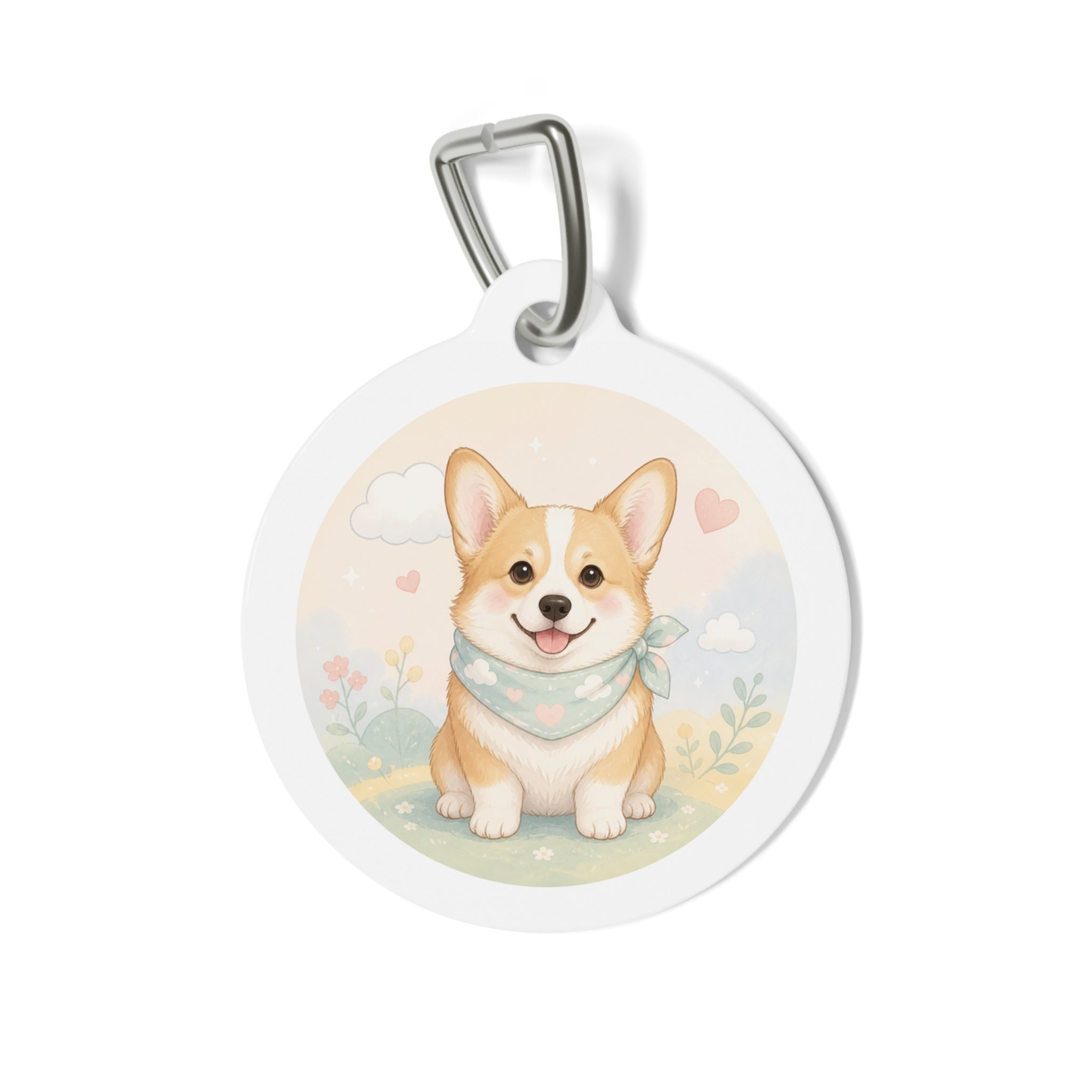 Pembroke Welsh Corgi Playful Bandana Personalized Dog ID Tag