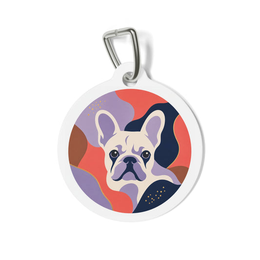 French Bulldog Bright Vibrant Color Personalized Dog ID Tag