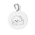 Bichon Frise Joyful Playful Portrait Personalized Dog ID Tag