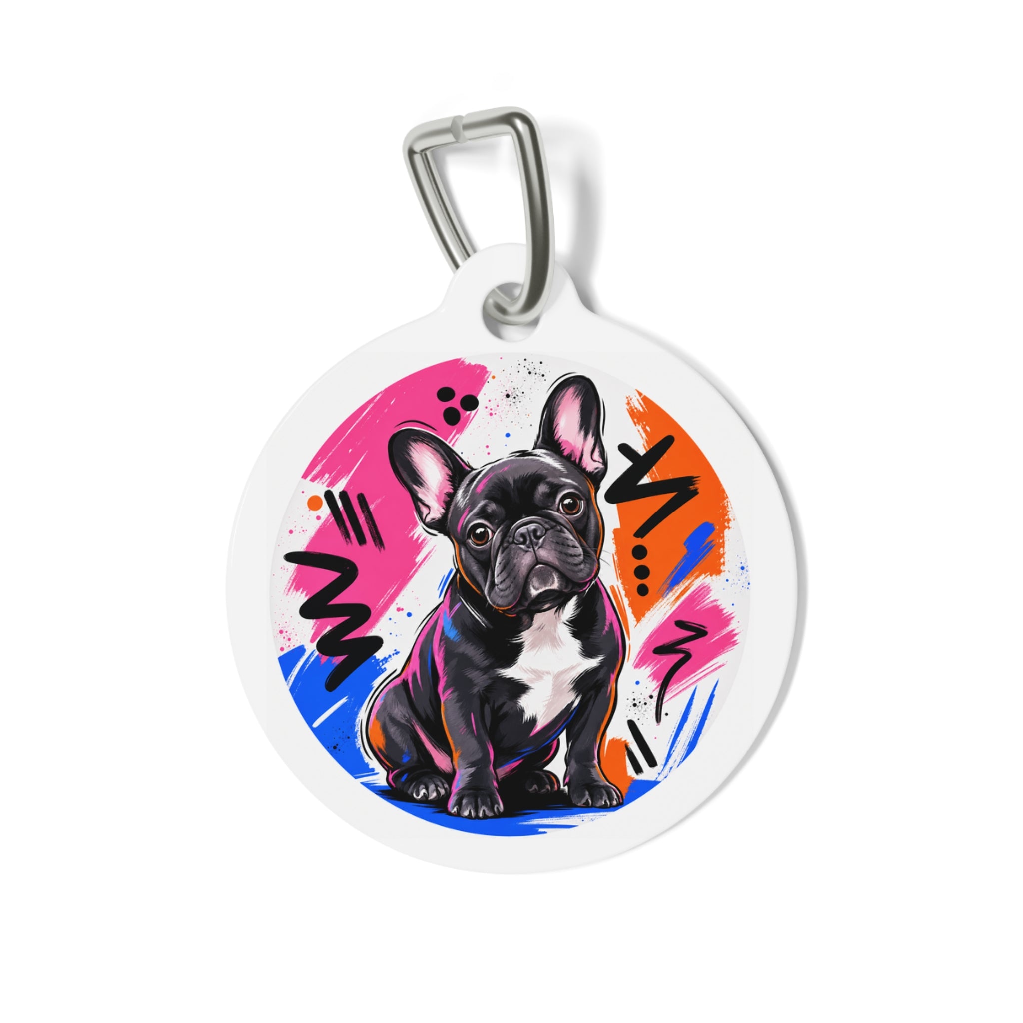 French Bulldog Vivid Vibrant Color Personalized Dog ID Tag