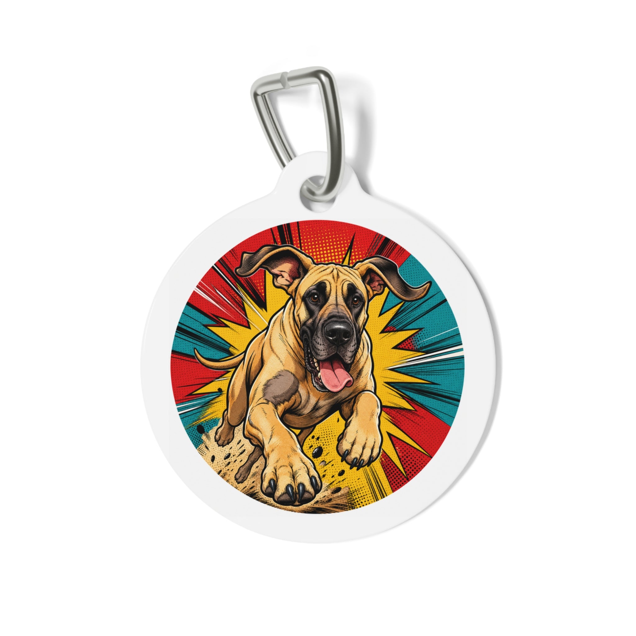 Great Dane Soft Floral Watercolor Personalized Dog ID Tag
