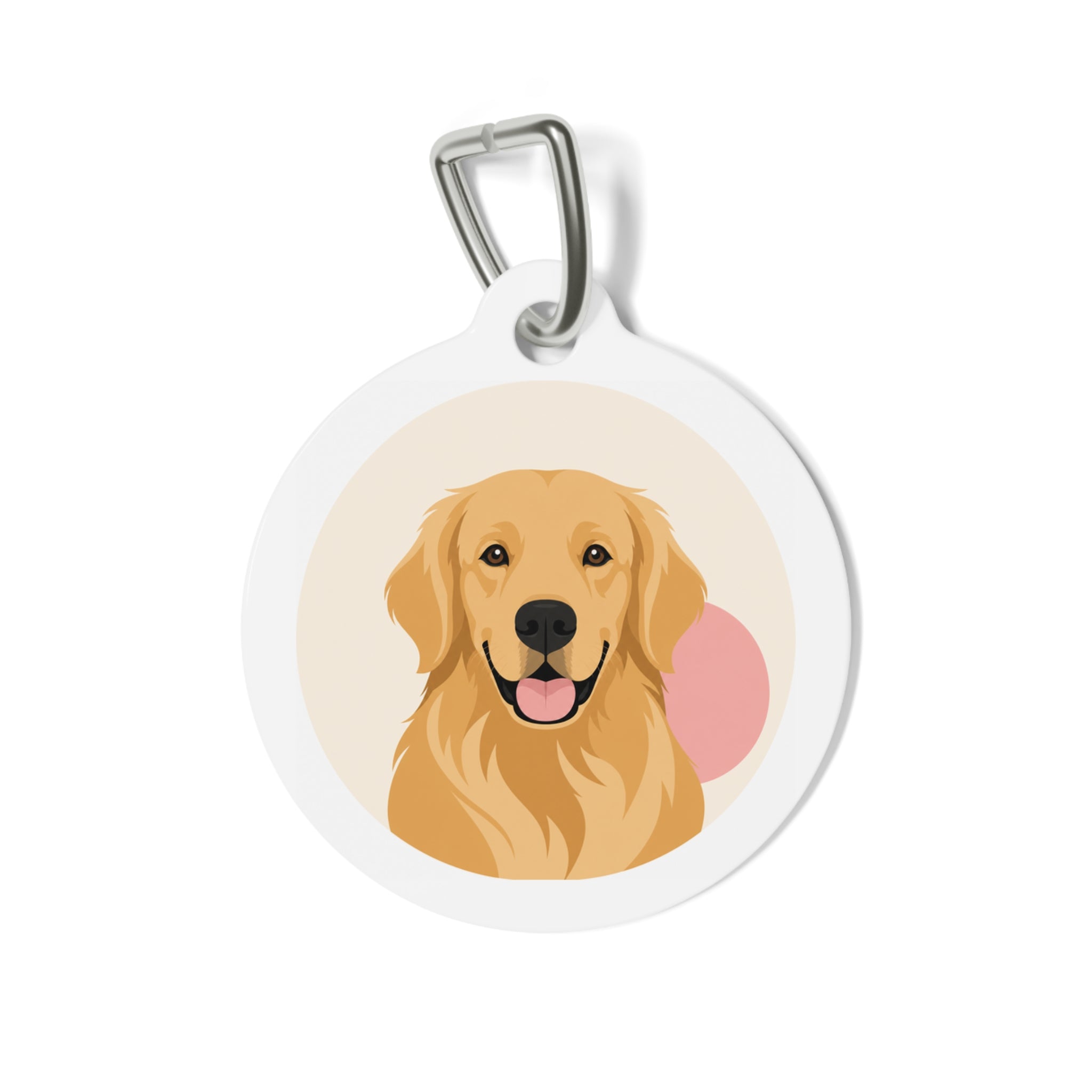 Golden Retriever Peachy Smile Personalized Dog ID Tag