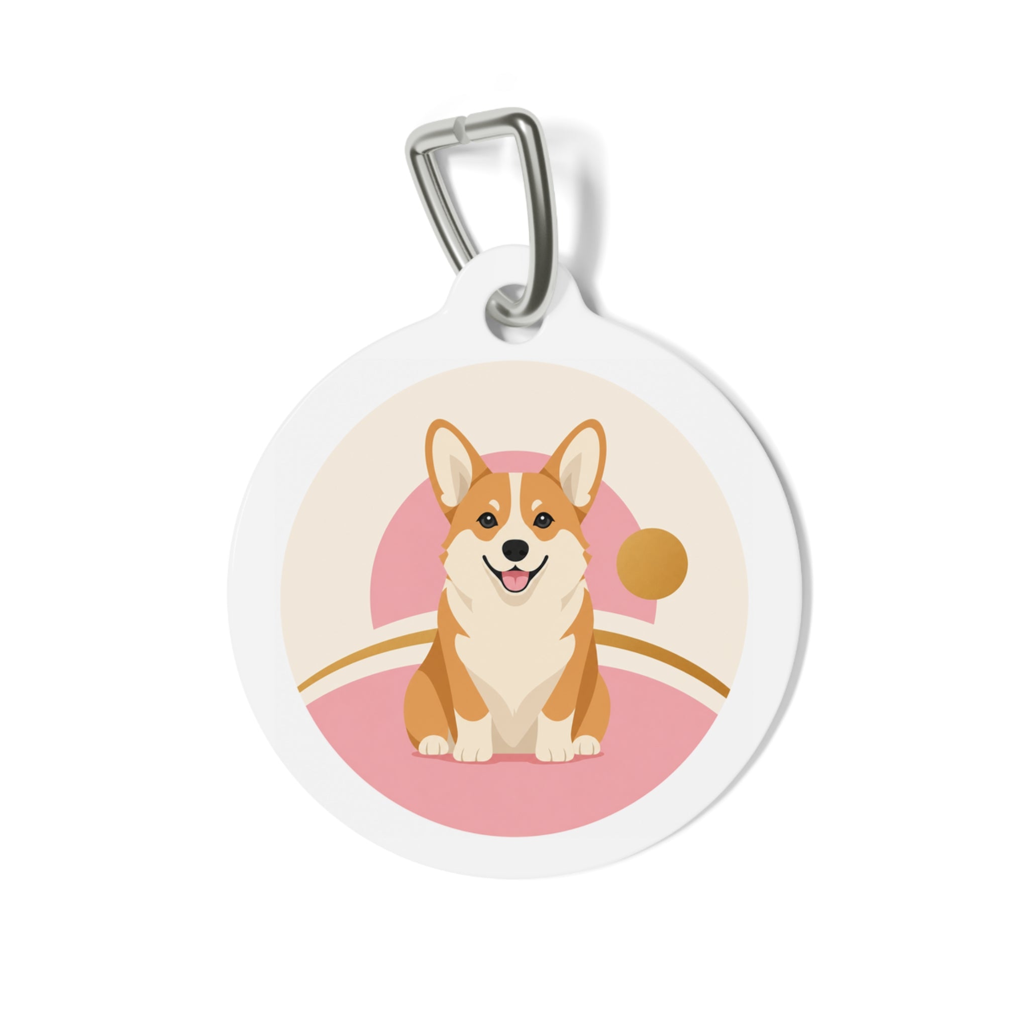 Pembroke Welsh Corgi Joyful Playful Portrait Personalized Dog ID Tag