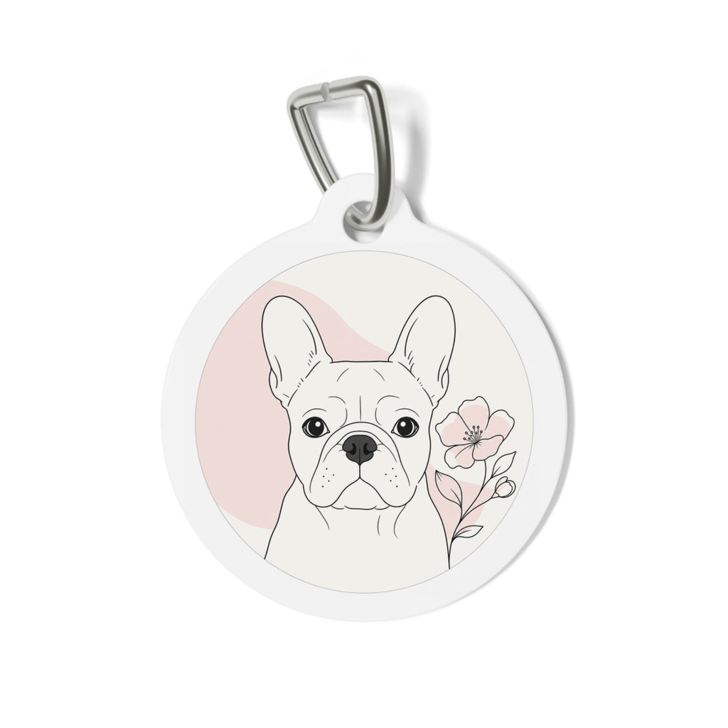French Bulldog Bright Floral Personalized Dog ID Tag