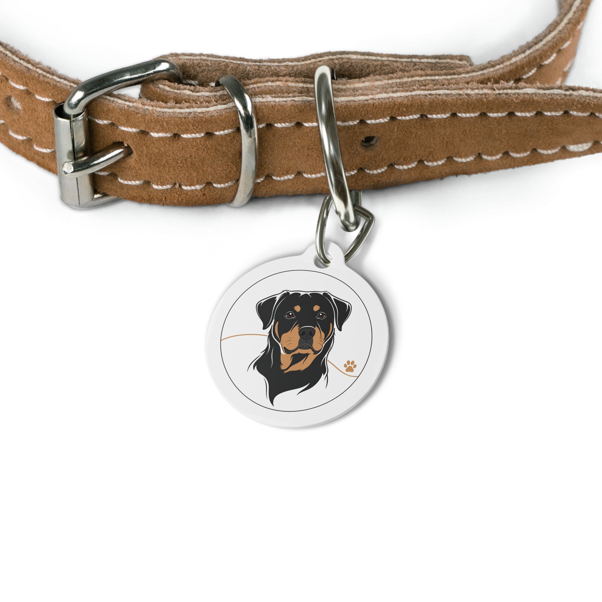 Rottweiler Clean Line Loyal Personalized Dog ID Tag