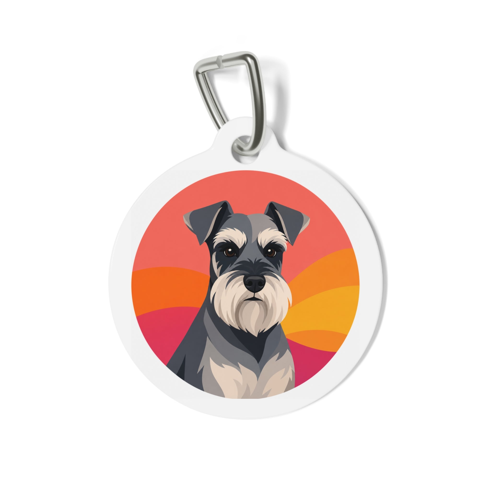 Miniature Schnauzer Retro Sunset Personalized Dog ID Tag