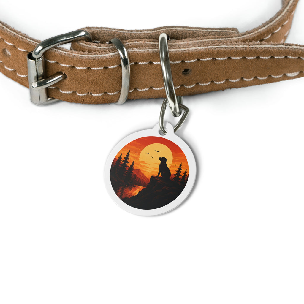 Sunset Lookout Scenic Outdoor Adventure Personalized Dog ID Tag