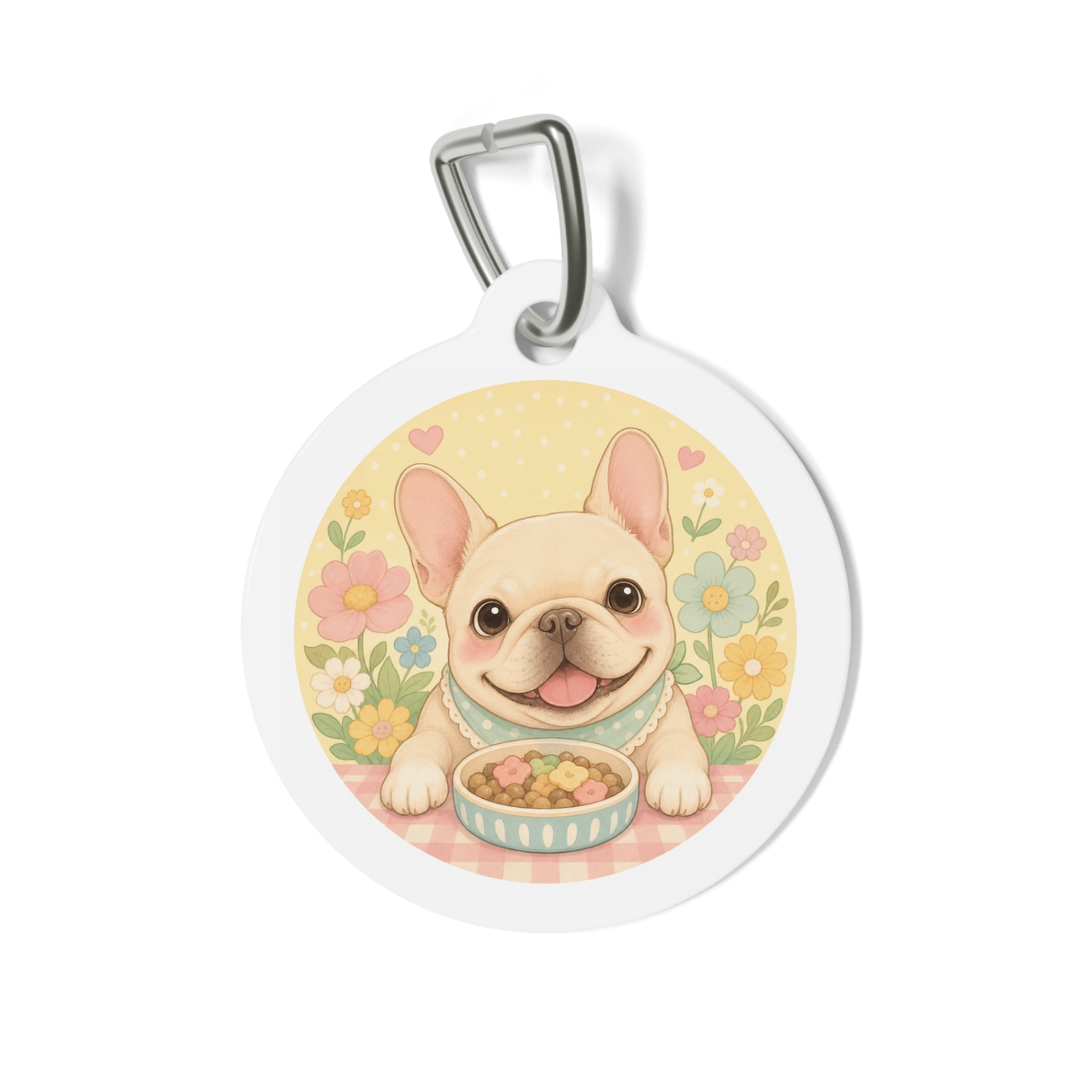 French Bulldog Charming Floral Personalized Dog ID Tag