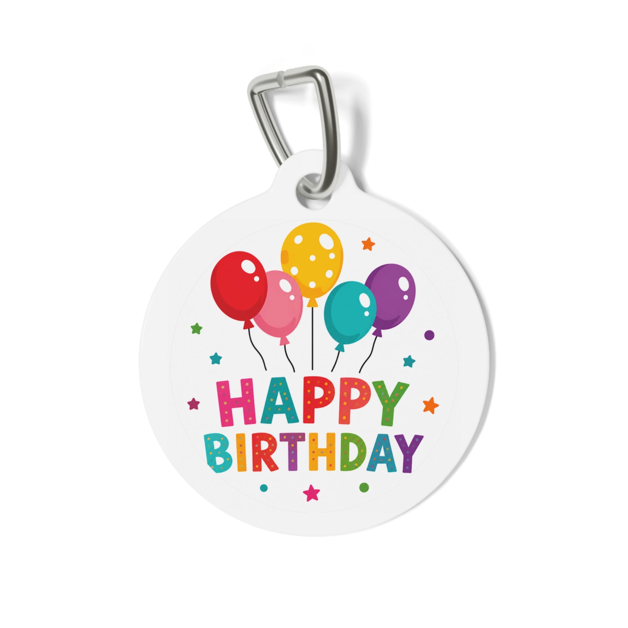 Classic Rainbow Balloon Bouquet Personalized Dog ID Tag