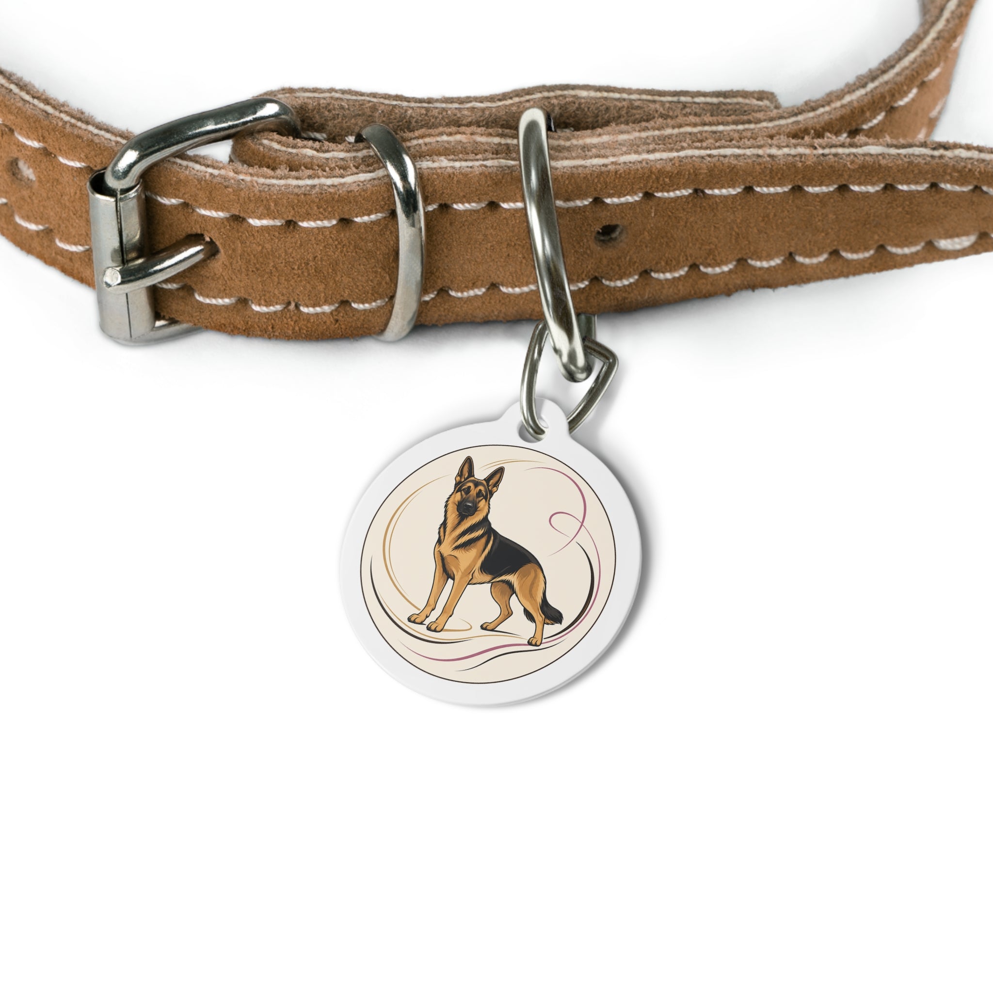 German Shepherd Elegant Contour Personalized Dog ID Tag
