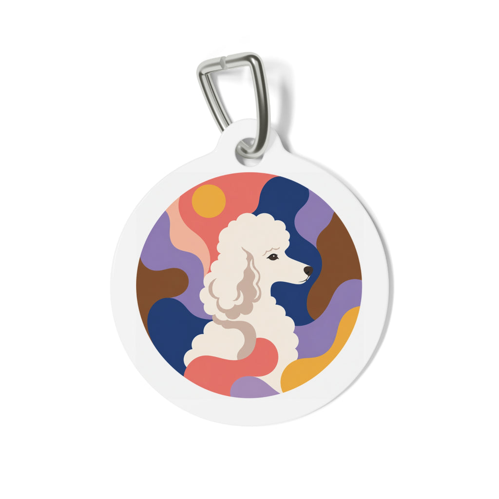 Chapa de Identificación Personalizada para Perro, Poodle Terroso Abstracto