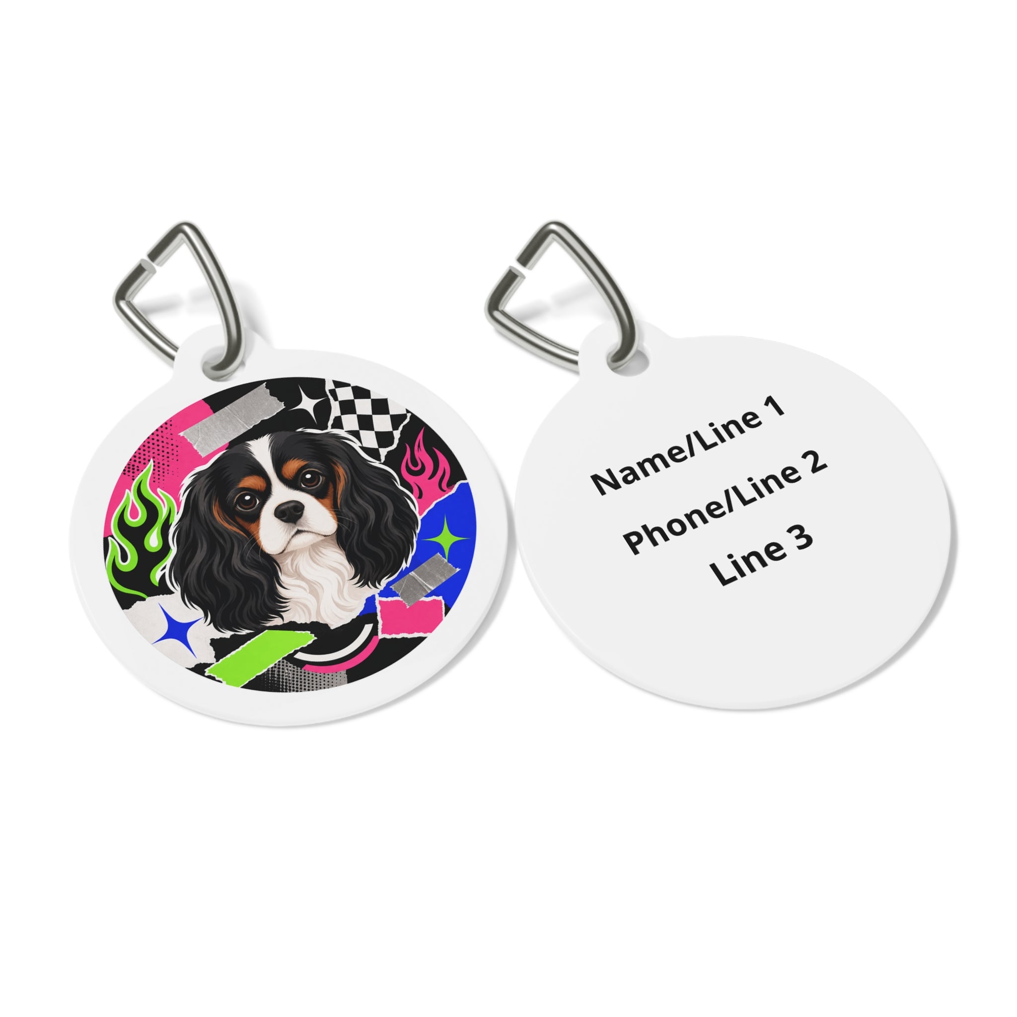 Cavalier King Charles Spaniel Joyful Playful Portrait Personalized Dog ID Tag
