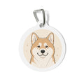 Chapa de identificación de perro personalizada Akita Minimal Portrait