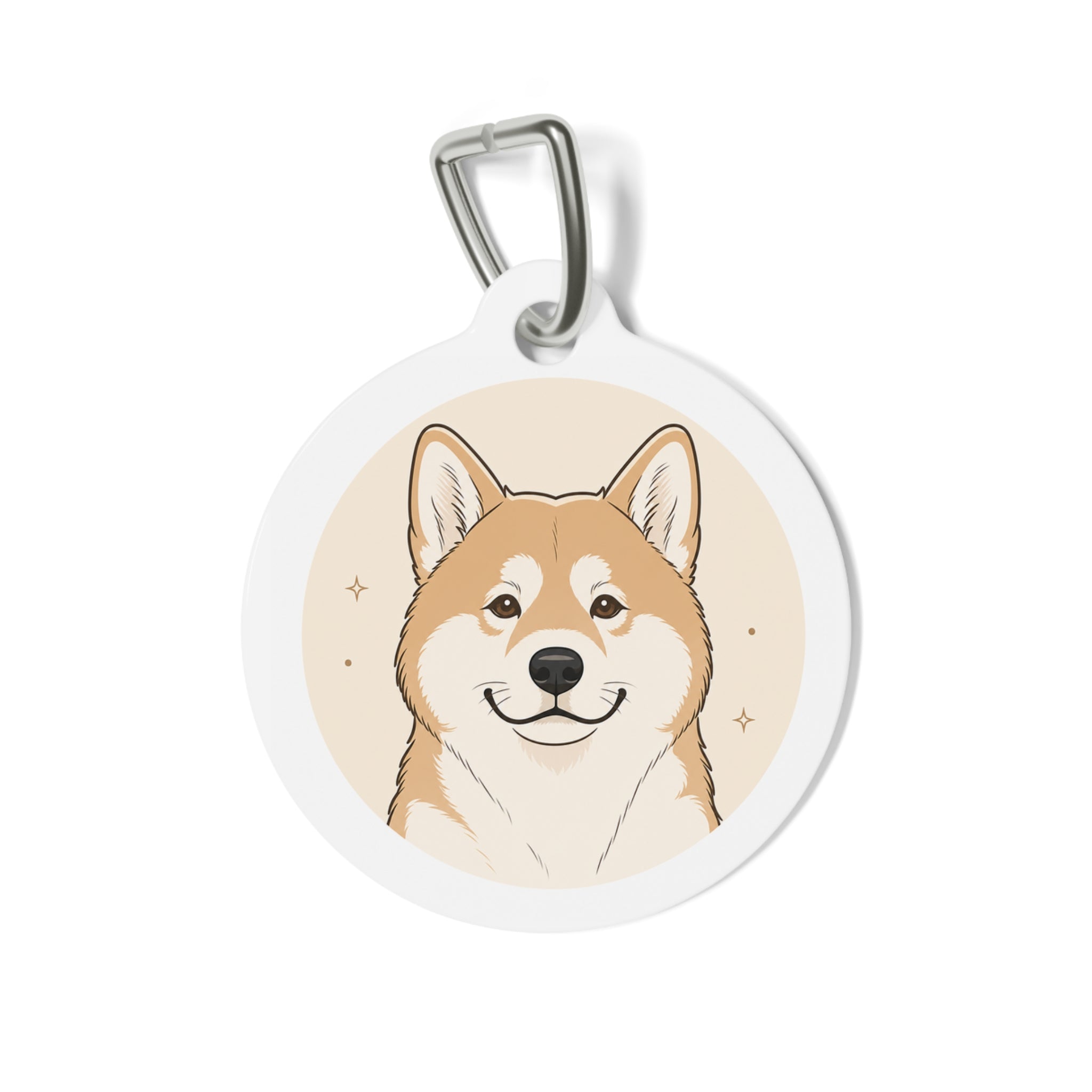 Akita Minimal Portrait Personalized Dog ID Tag