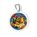 Yorkshire Terrier Comic Action & Bone Personalized Dog ID Tag