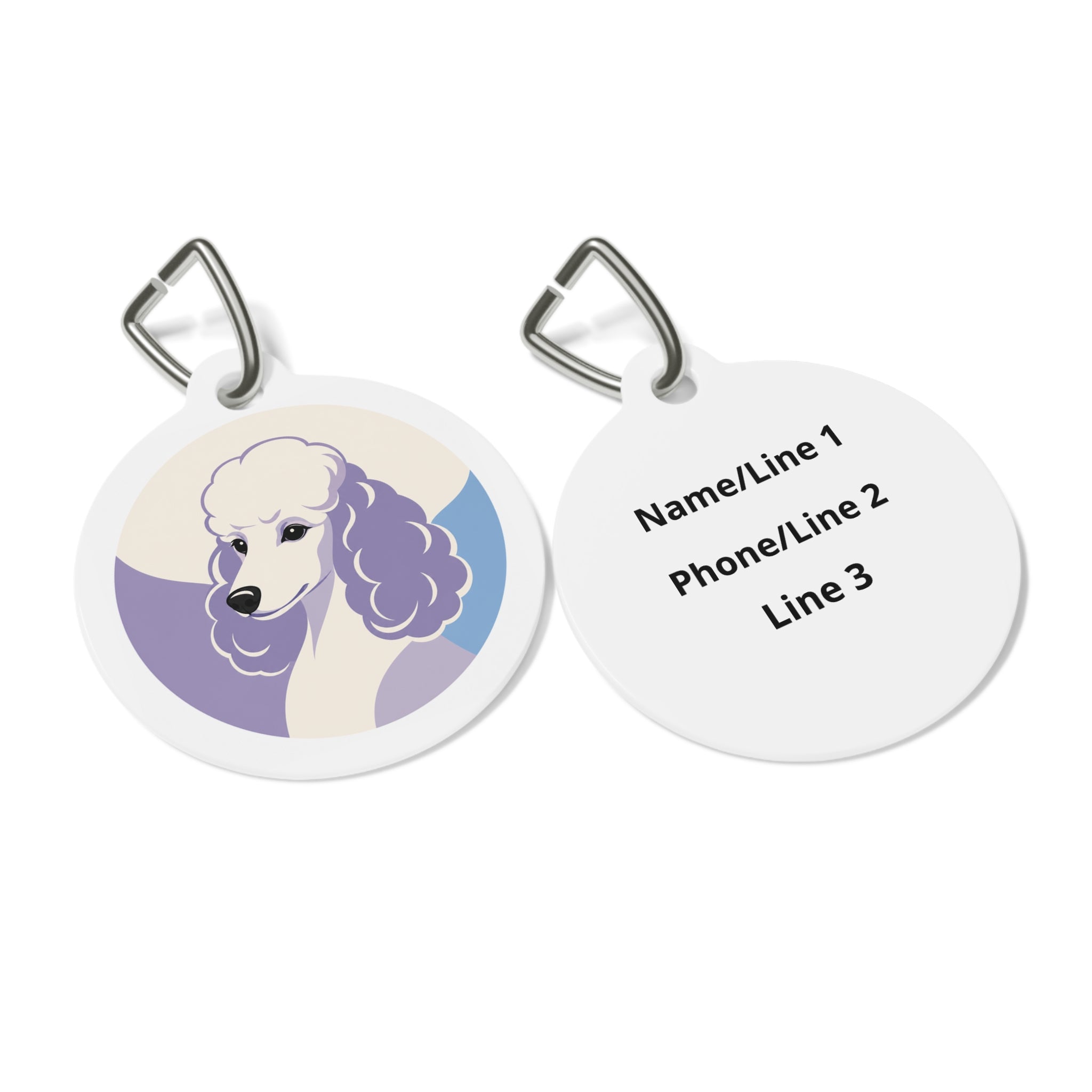 Etiqueta de identificación de perro personalizada Poodle Lavender Grace