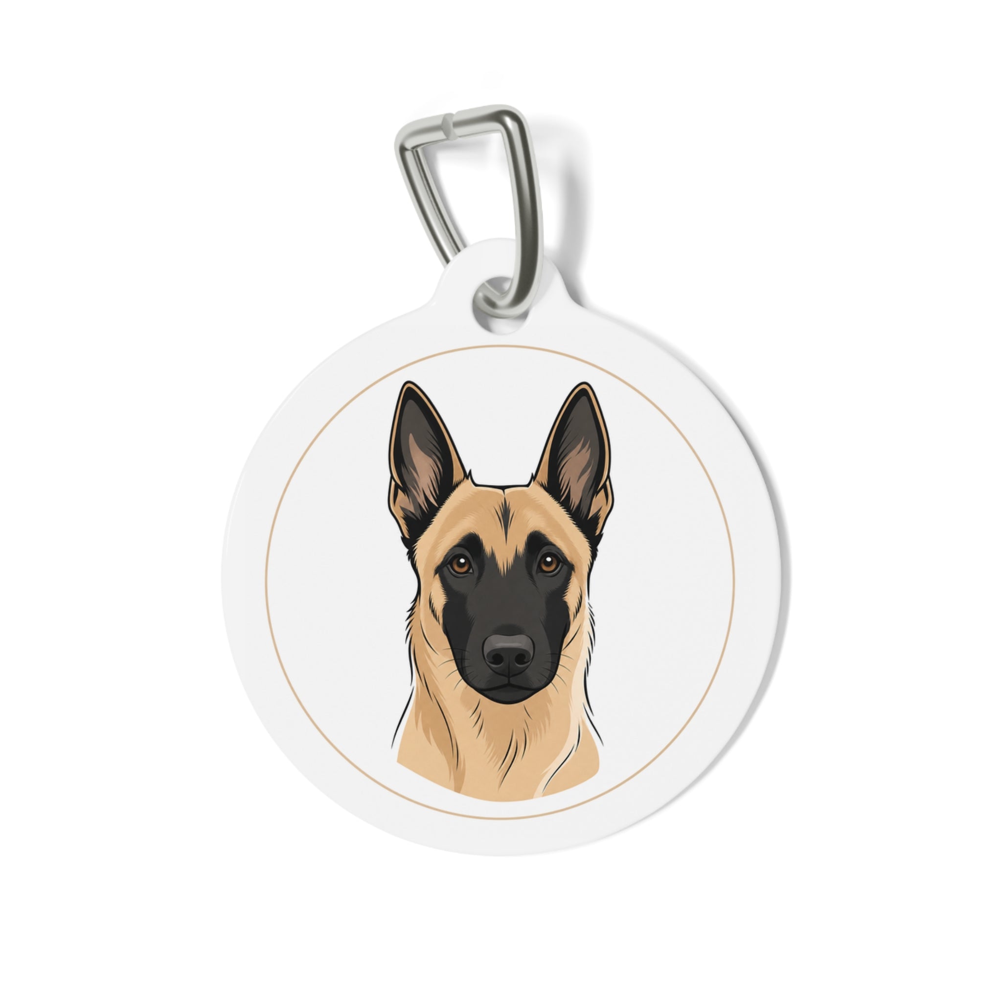 Belgian Malinois Minimal Portrait Personalized Dog ID Tag