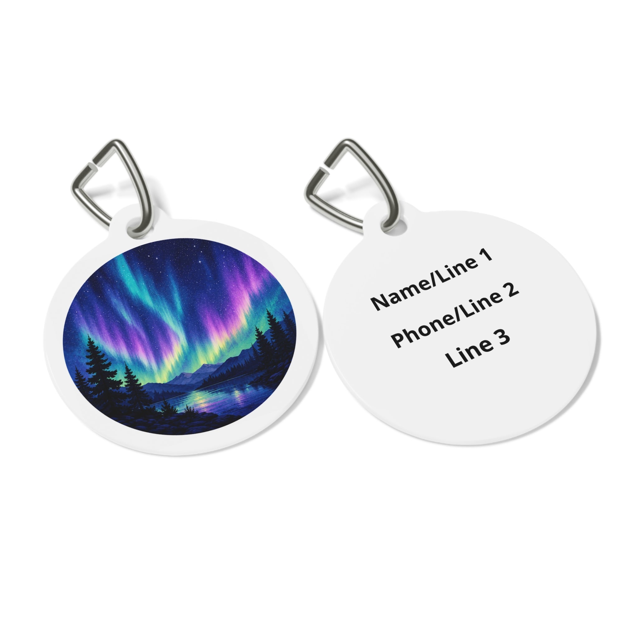 Northern Lights Scenic Outdoor Adventure Personalized Dog ID Tag