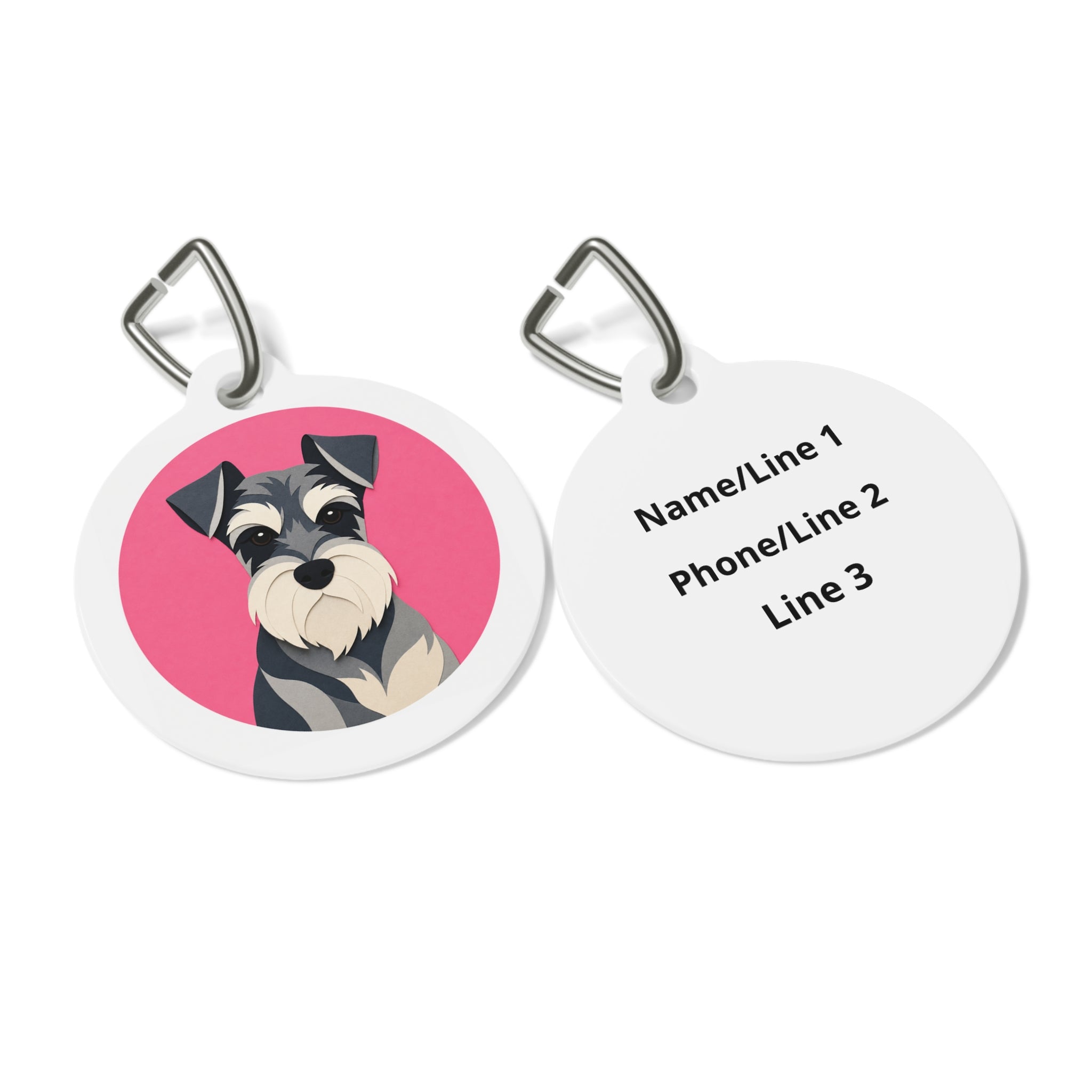 Miniature Schnauzer Charming Playful Portrait Personalized Dog ID Tag
