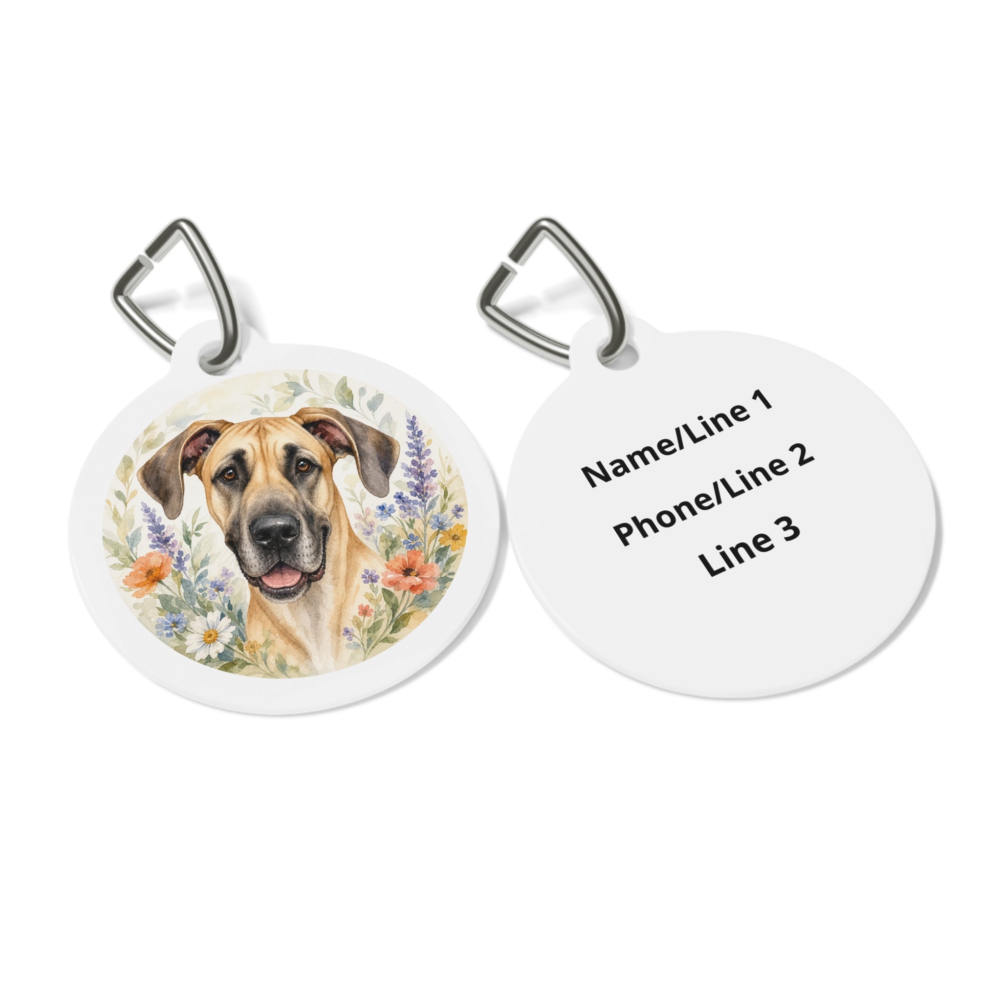 Great Dane Lighthearted Pastel Art Personalized Dog ID Tag