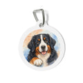 Bernese Mountain Dog Whimsical Bloom Portrait Personalized Dog ID Tag