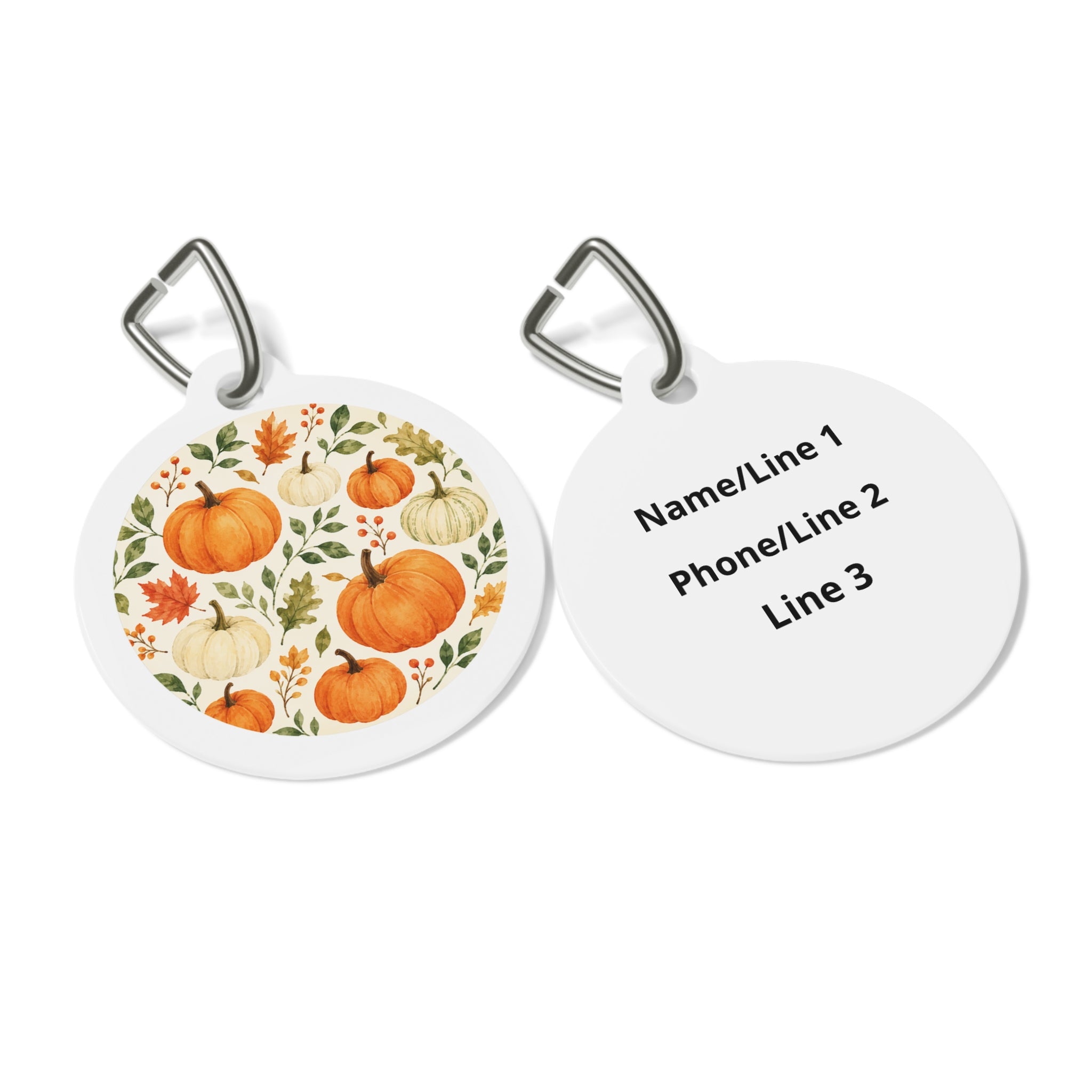 Elegant Autumn Pumpkin Garden Personalized Dog ID Tag
