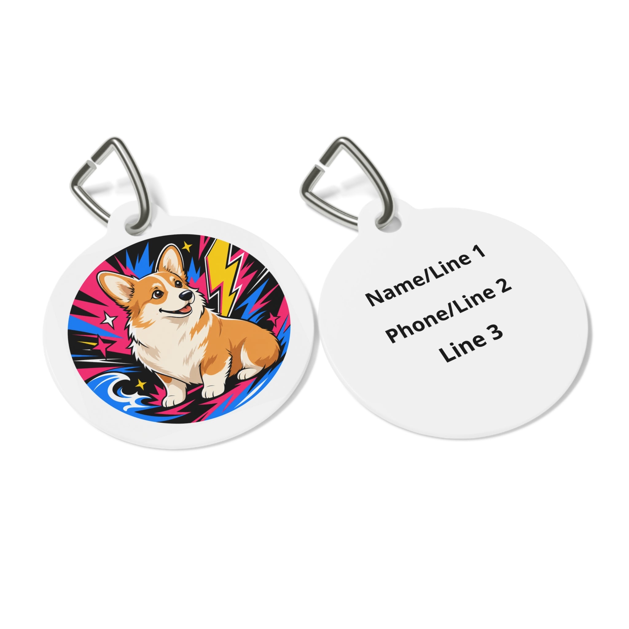Pembroke Welsh Corgi Joyful Pop Art Personalized Dog ID Tag