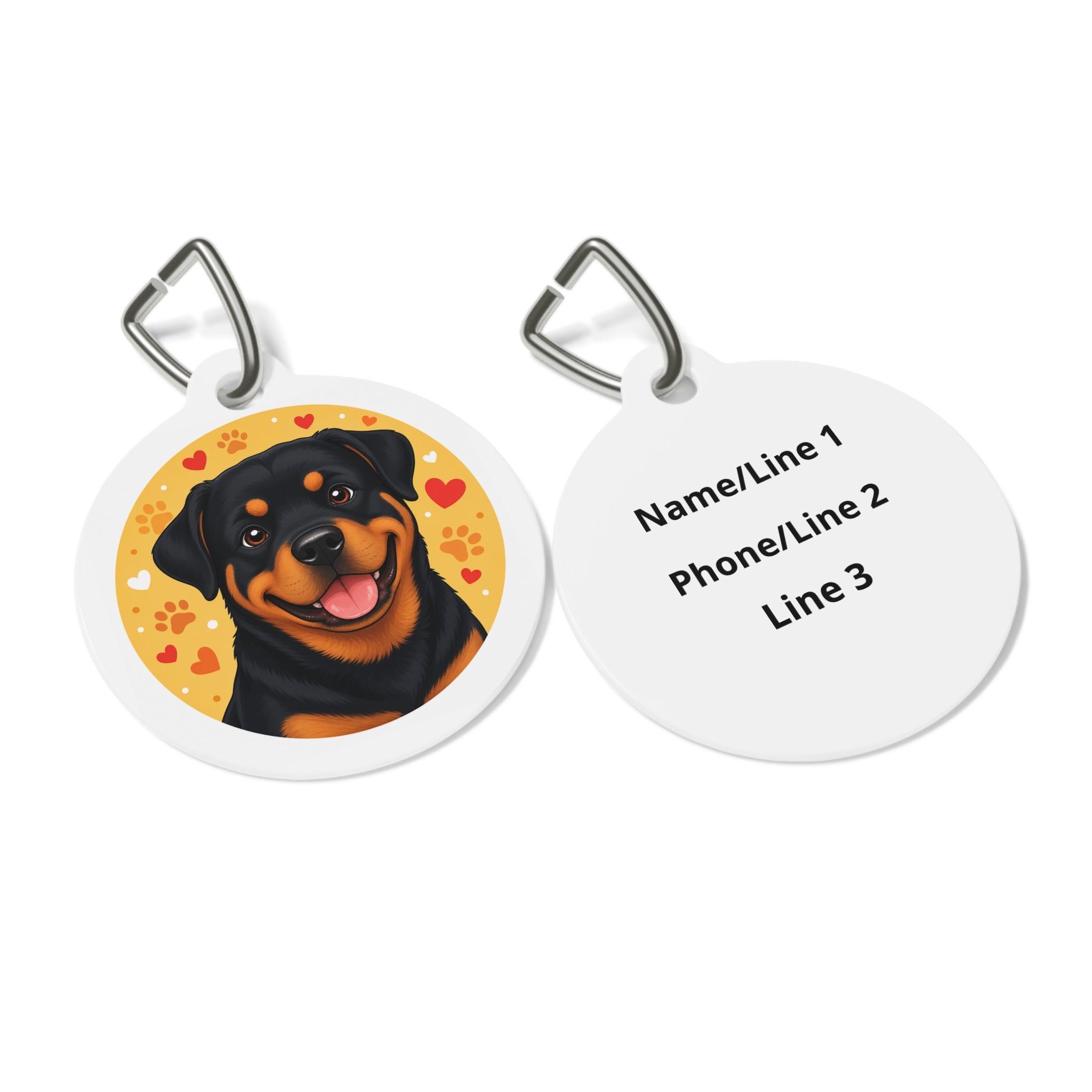 Rottweiler Sunshine Hearts Personalized Dog ID Tag