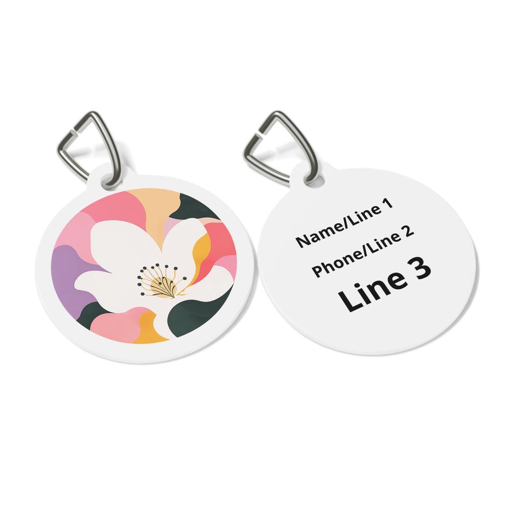 Blossom Pastel Abstract Lily Dog ID Tag