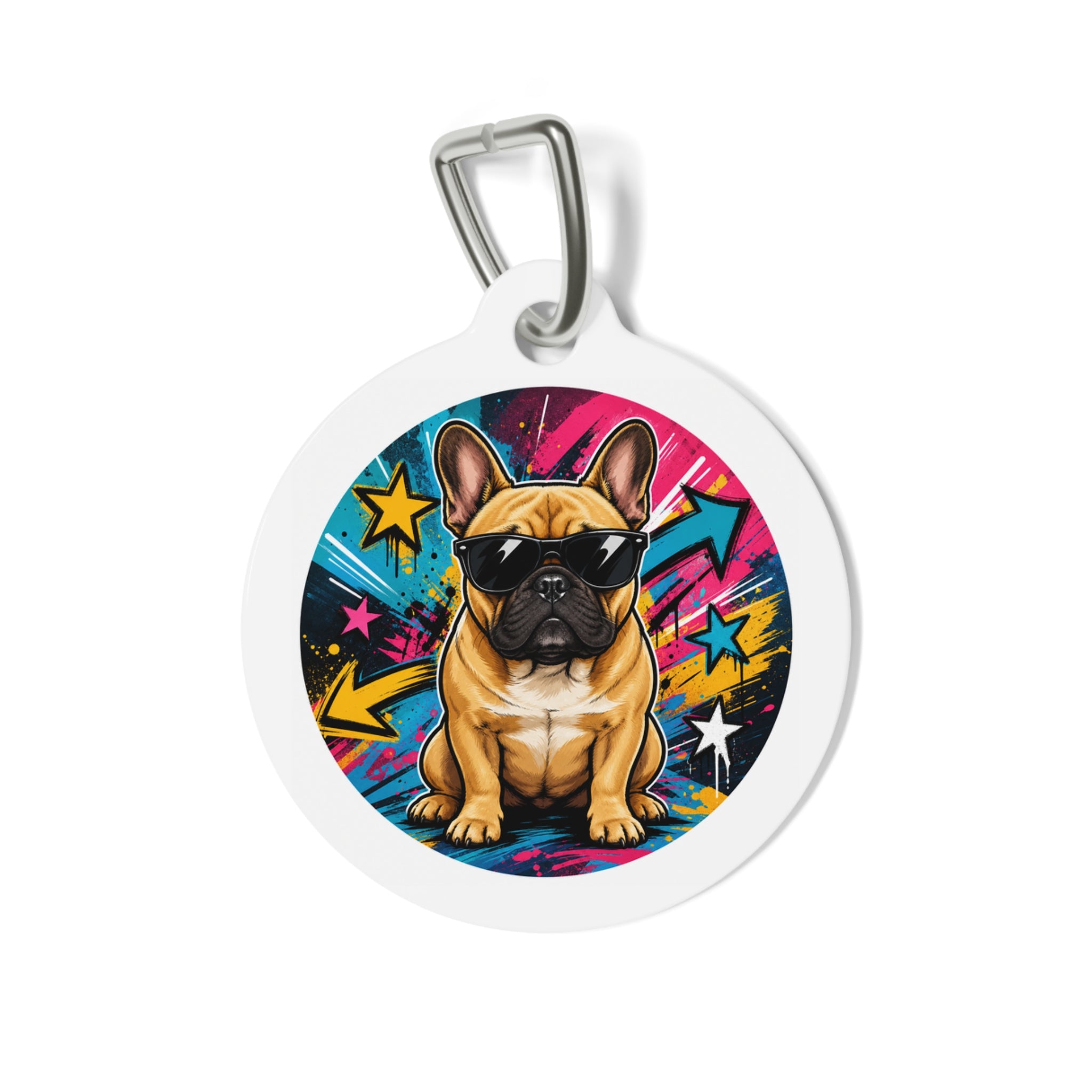 French Bulldog Vivid Pop Art Personalized Dog ID Tag