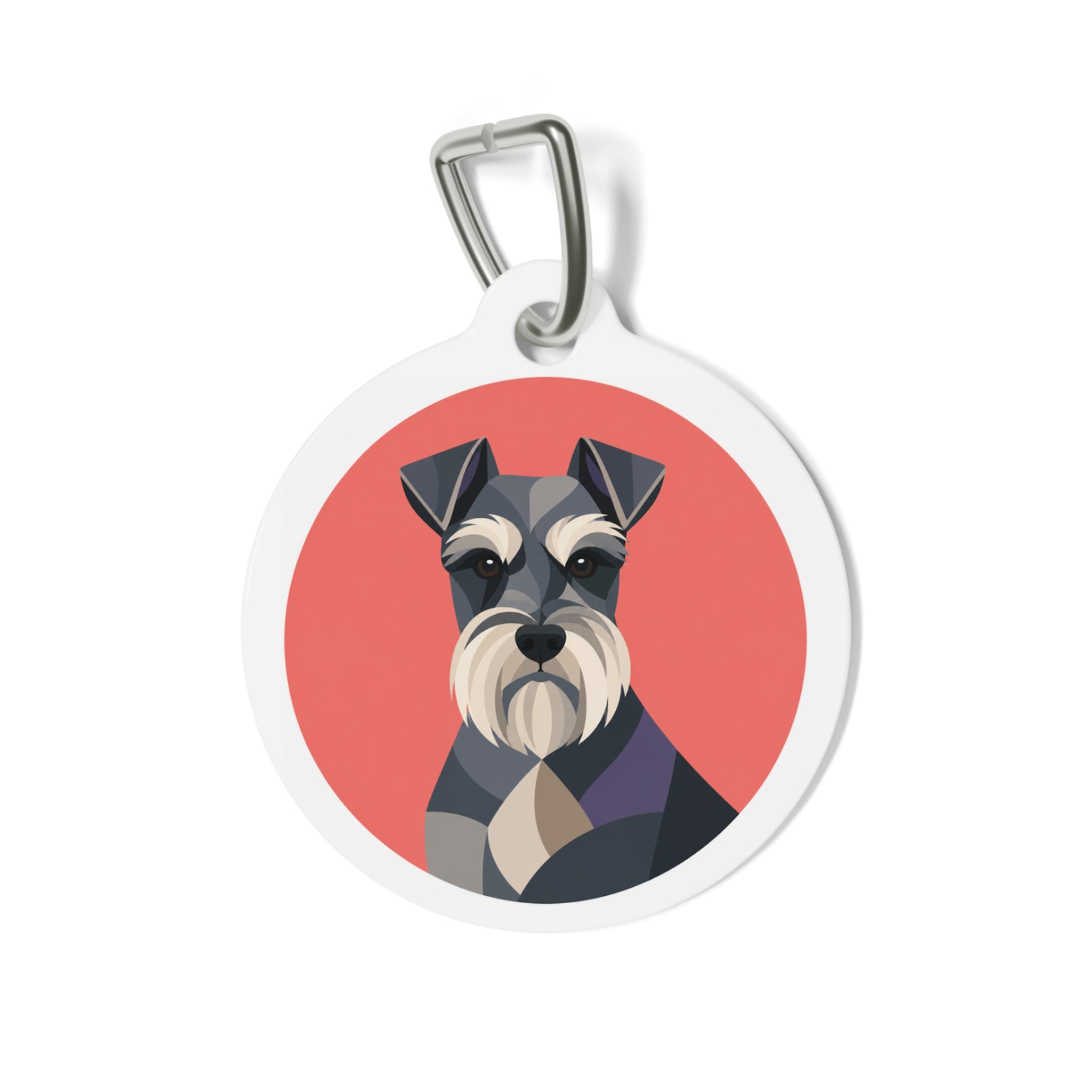 Miniature Schnauzer Joyful Playful Portrait Personalized Dog ID Tag