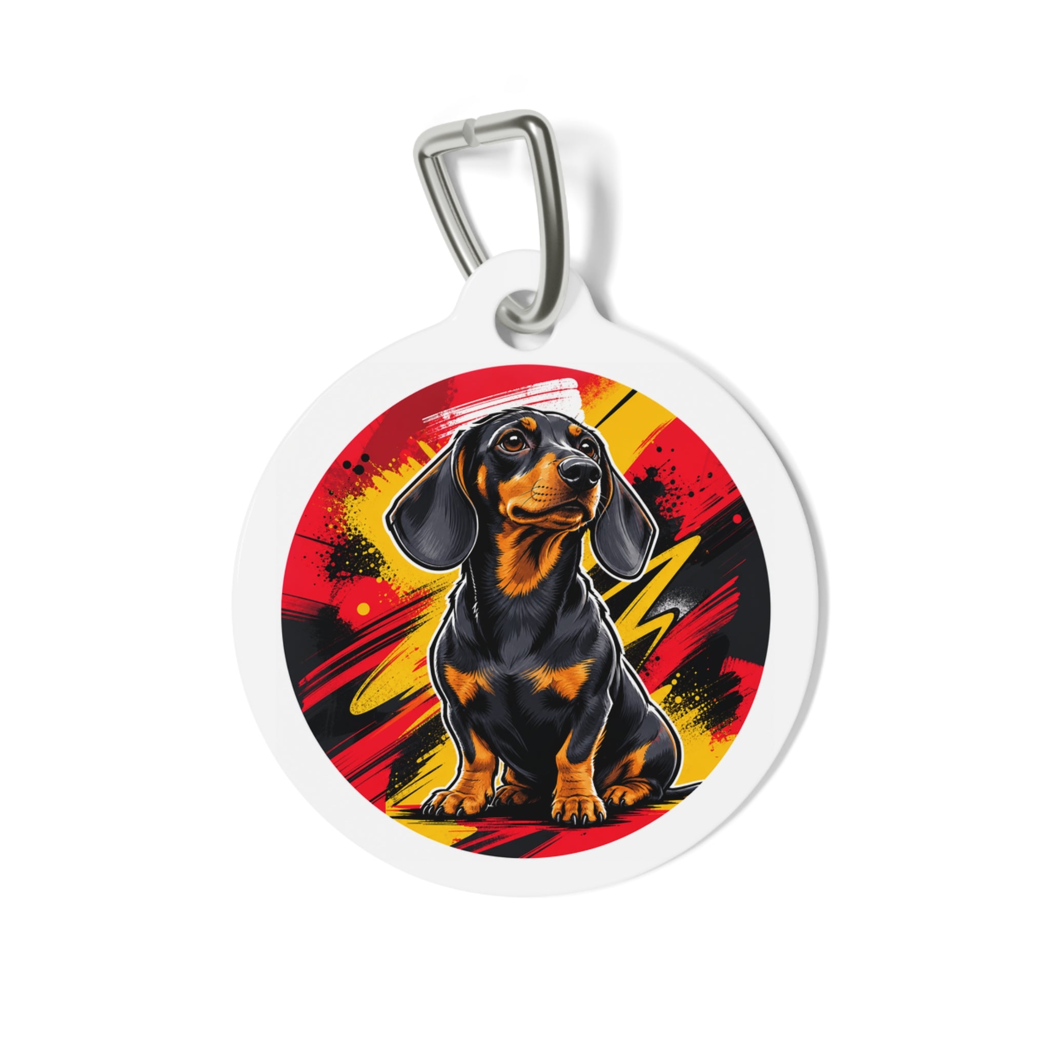 Dachshund Joyful Cute Portrait Personalized Dog ID Tag