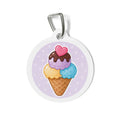 Triple Scoop Arte gastronómico caprichoso personalizado para perros con placa de identificación