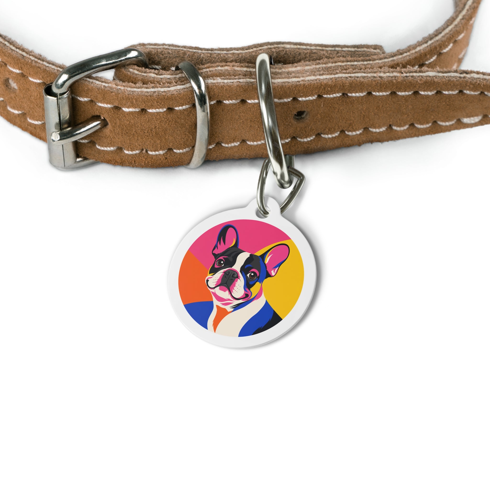 French Bulldog Charming Vibrant Color Personalized Dog ID Tag