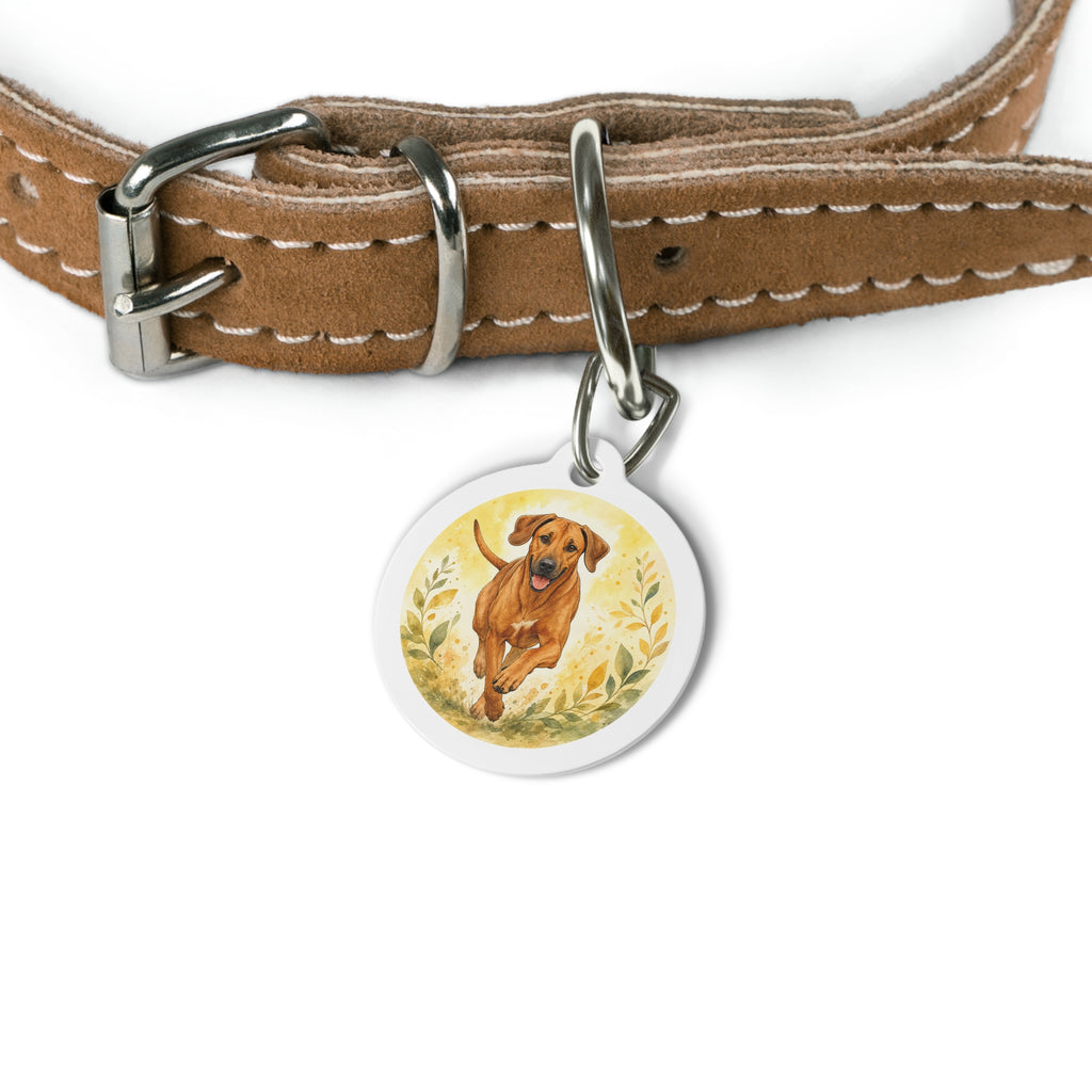 Rhodesian Ridgeback Sunny Botanical Runner Personalized Dog ID Tag