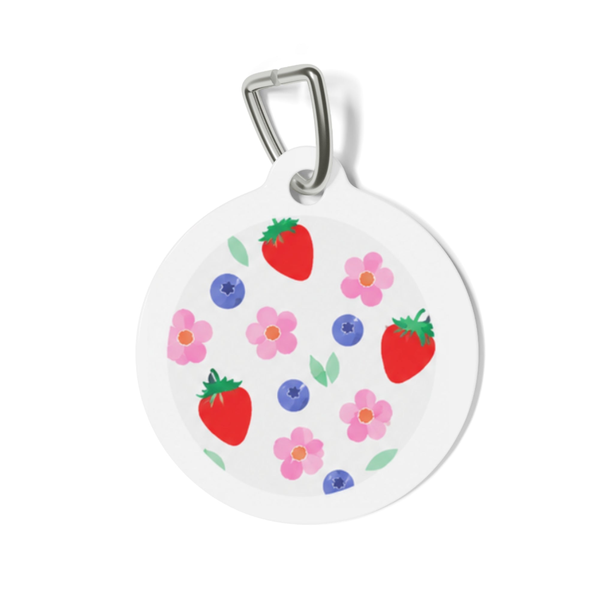 Berry Blossom Cheerful Fruit Pattern Personalized Dog ID Tag